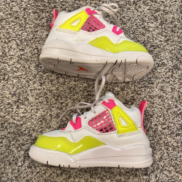 Little kids Jordans size 6C white with neon, pink and neon yellow. Super cute. - Picture 4 of 14
